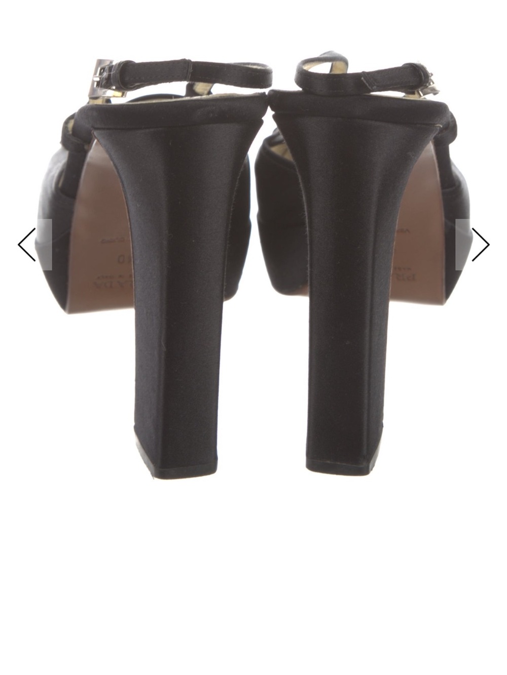 Prada Black Square-Toe Slingback Block Heels - Picture 8 of 9